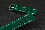 Italian Green Racing Leather Watch Strap