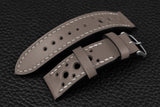 Italian Grey Racing Leather Watch Strap
