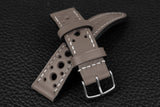 Italian Grey Racing Leather Watch Strap