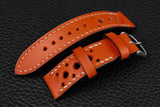 Italian Orange Racing Leather Watch Strap