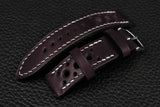 Italian Purple Racing Leather Watch Strap