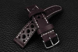 Italian Purple Racing Leather Watch Strap