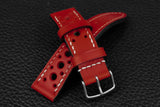 Italian Red Racing Leather Watch Strap