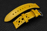 Italian Yellow Racing Leather Watch Strap