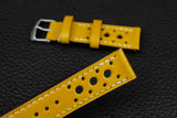 Italian Yellow Racing Leather Watch Strap