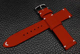 Italian Red Side Stitch Leather Watch Strap