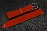 Italian Red Side Stitch Leather Watch Strap