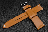 Italian Sand Side Stitch Leather Watch Strap