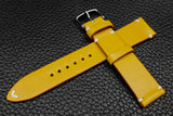 Italian Yellow Side Stitch Leather Watch Strap