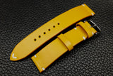Italian Yellow Side Stitch Leather Watch Strap