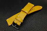 Italian Yellow Side Stitch Leather Watch Strap
