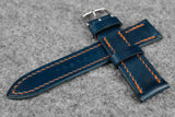 RM: Italian Blue Full Stitch Leather Watch Strap (24/22)