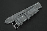 The House Of Straps | Italian Suede Cool Grey Full Stitch Leather Watch Strap