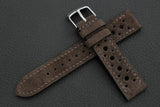 The House Of Straps | Italian Suede Dark Brown Racing Leather Watch Strap