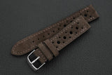 The House Of Straps | Italian Suede Dark Brown Racing Leather Watch Strap