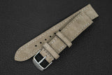 Italian Suede Light Taupe Full Stitch Leather Watch Strap