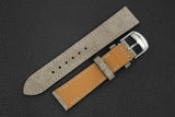 Italian Suede Light Taupe Full Stitch Leather Watch Strap