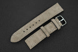 Italian Suede Light Taupe Full Stitch Leather Watch Strap