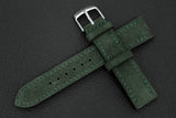 The House Of Straps | Italian Suede Moss Green Full Stitch Leather Watch Strap