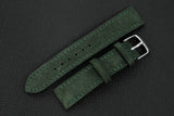 The House Of Straps | Italian Suede Moss Green Full Stitch Leather Watch Strap