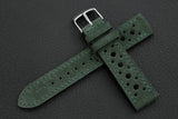 The House Of Straps | Italian Suede Moss Green Racing Leather Watch Strap