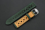 The House Of Straps | Italian Suede Moss Green Racing Leather Watch Strap