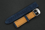 The House Of Straps | Italian Suede Navy Blue Full Stitch Leather Watch Strap
