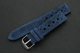 The House Of Straps | Italian Suede Navy Blue Racing Leather Watch Strap