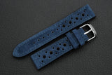 The House Of Straps | Italian Suede Navy Blue Racing Leather Watch Strap