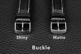 Horween Essex Black Full Stitch Leather Watch Strap