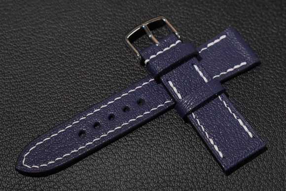 The House Of Straps | Chevre Sapphire Blue Full Stitch Strap