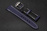 The House Of Straps | Chevre Sapphire Blue Full Stitch Strap