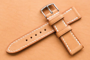 The House Of Straps | Horween Essex Natural Full Stitch Leather Watch Strap
