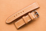 The House Of Straps | Horween Essex Natural Full Stitch Leather Watch Strap