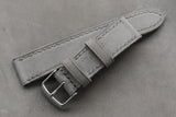 The House Of Straps | Horween Nubuck Grey Full Stitch Leather Watch Strap