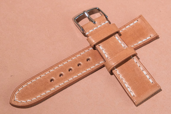 The House Of Straps | Shinki Hikaku Shell Cordovan Natural Watch Strap