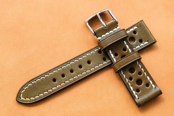 The House Of Straps | Wickett & Craig Bridle Olive Racing Strap