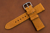 Italian Textured Brown Side Stitch Leather Watch Strap