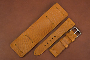 Italian Textured Brown Side Stitch Newman Bund Watch Strap