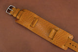 Italian Textured Brown Side Stitch Newman Bund Watch Strap