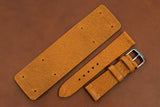 Italian Textured Brown Unlined Side Stitch Newman Bund Watch Strap