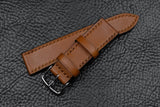 Barenia Tan Full Stitch Leather Watch Strap