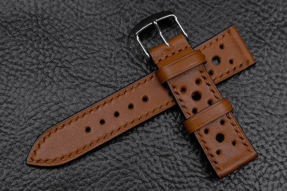 Barenia Tan Racing Leather Watch Strap