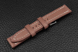 Italian Salmon Pink Full Stitch Leather Watch Strap