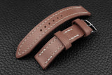 Italian Salmon Pink Full Stitch Leather Watch Strap