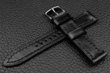 THOS Italian Black Leather Watch Strap