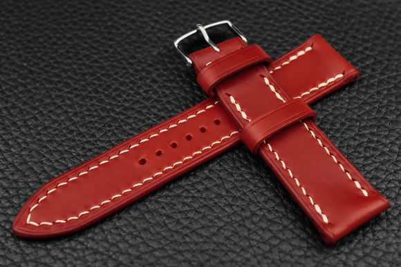 THOS Italian Red Leather Watch Strap