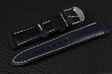 Italian Navy Half Padded Leather Watch Strap