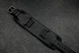 Chevre Black Full Stitch Newman Bund Watch Strap