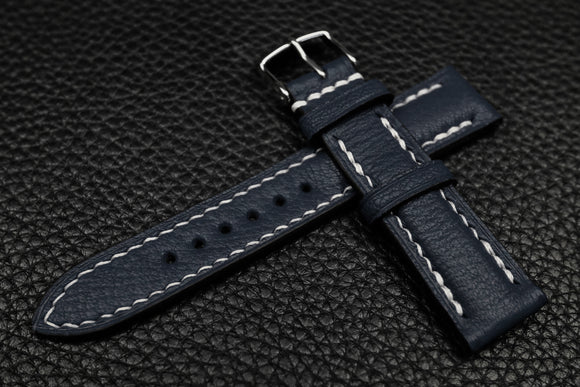 Alran Chevre Navy Half Padded Leather Watch Strap